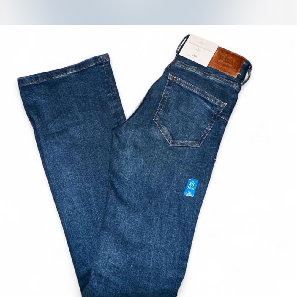 Zara Dark Blue Straight Jeans